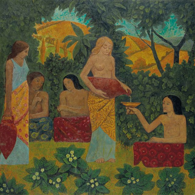 Paul Sérusier — Возлияния, таинственные фигуры танцуют в мифическом мире