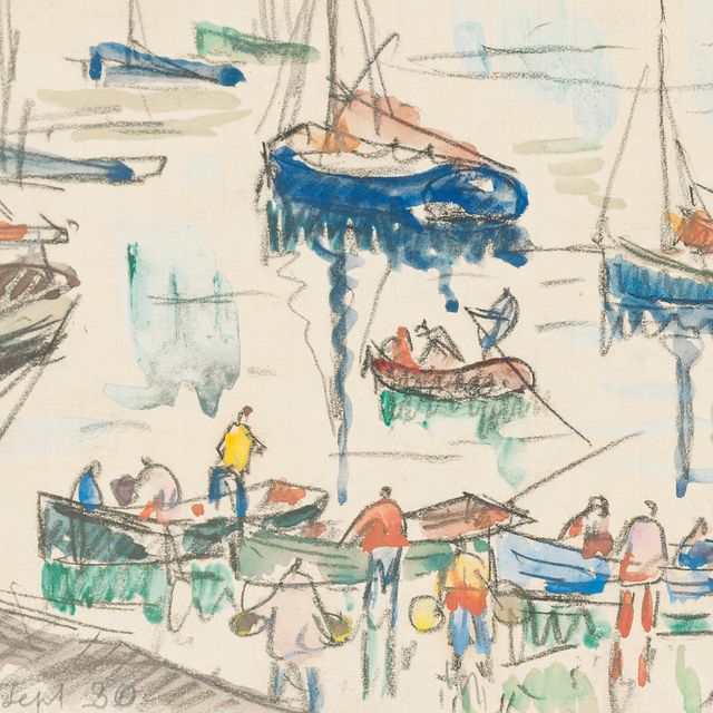 Paul Signac — Туристы из порта Андьерн