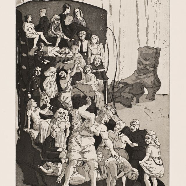 Paula Rego — Старуха, которая жила в башмаке, из: Детские стишки