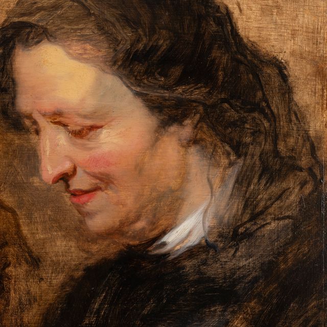 Peter Paul Rubens — Главный портрет пожилой женщины в вуали, ранее опознанной как Мария Пыпелинкс, мать художника, смотрящая вниз в профиль слева