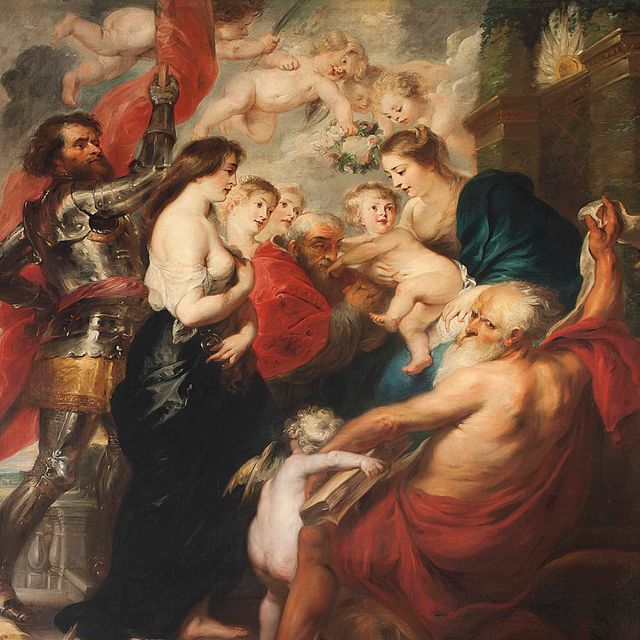 Peter Paul Rubens — Богородица с Младенцем, Святой Георгий, Мария Магдалина, святой Иероним и святой Августин