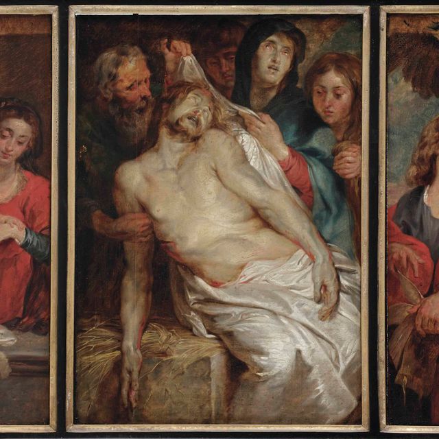 Peter Paul Rubens — Триптих: "Погребение" (центральная панель); Богородица с младенцем и святой Иоанн (крылья)