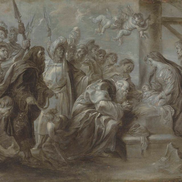 Peter Paul Rubens — Поклонение волхвов - в гризайле
