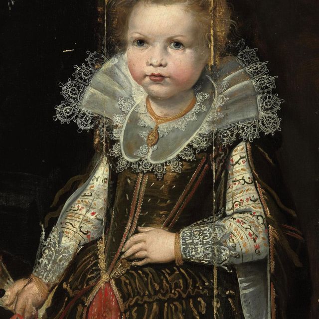 Peter Paul Rubens — Портрет молодой девушки в три четверти роста, держащей веер