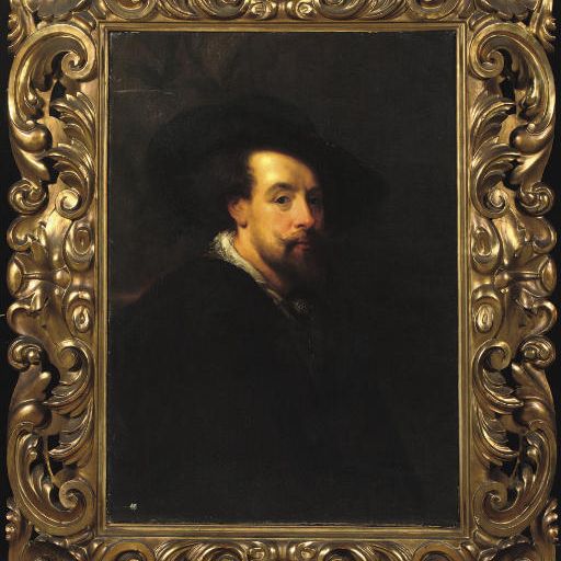 Peter Paul Rubens — Автопортрет в полный рост, в черном костюме и черной шляпе