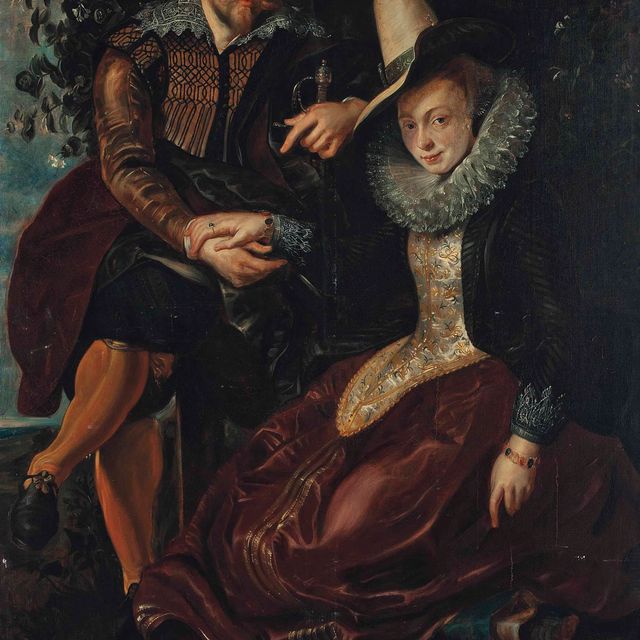 Peter Paul Rubens — Автопортрет художника в полный рост со своей женой Изабеллой Брандт в зарослях жимолости