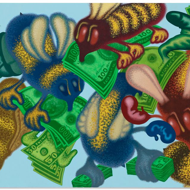 Peter Saul — Пчелы-мутанты нападают на Большие деньги