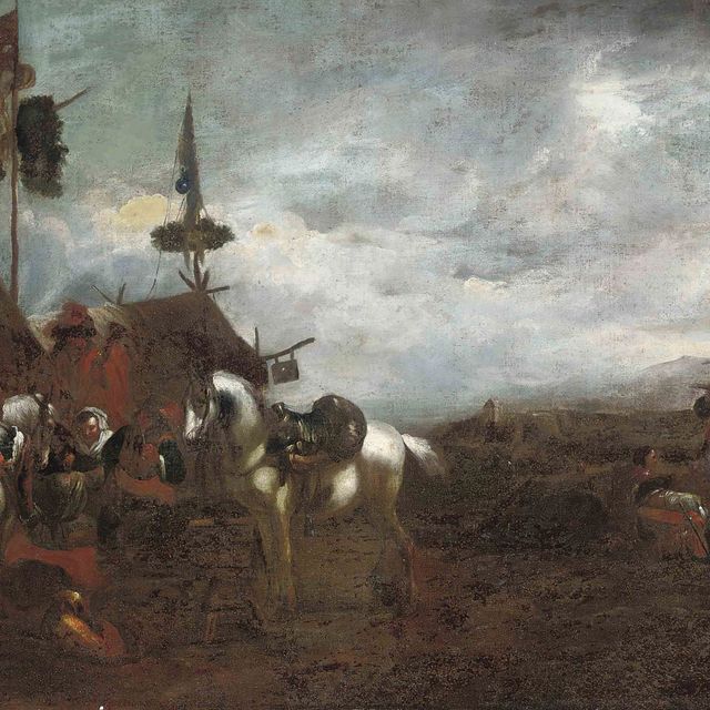 Philips Wouwerman — Солдаты на отдыхе в военном лагере