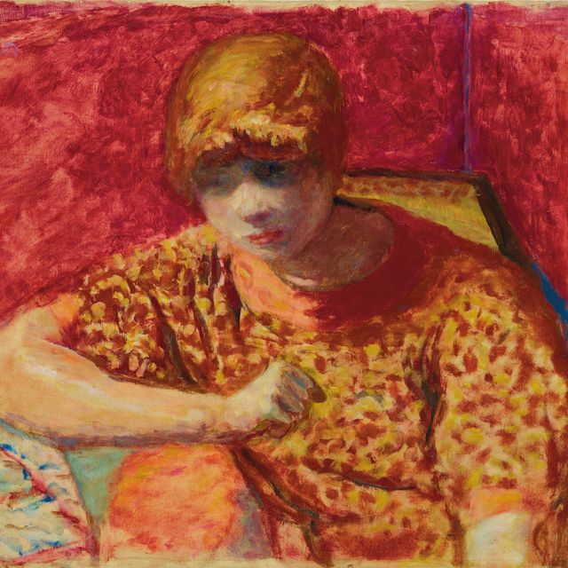 Pierre Bonnard — Домашний халат с оранжевым корсажем (Марта Боннар)