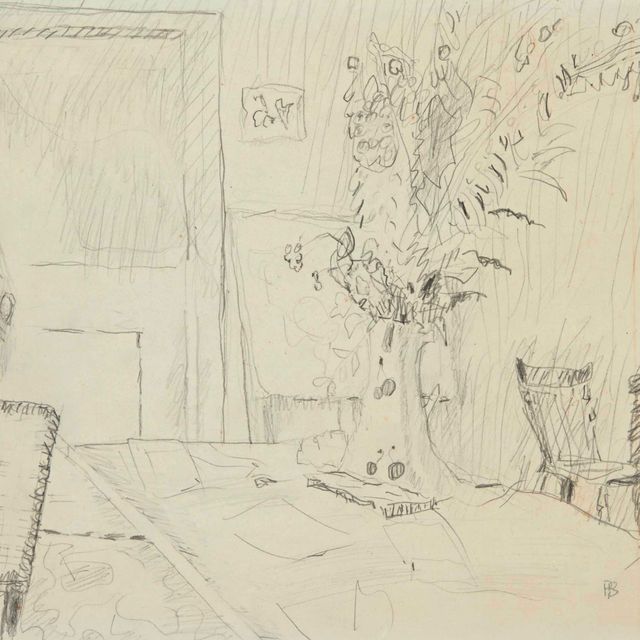 Pierre Bonnard — Горшок с цветами в зале у яслей для канне