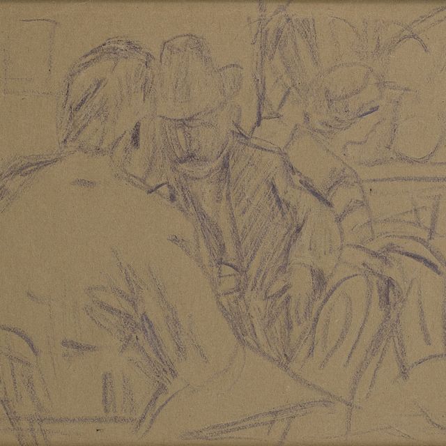 Pierre Bonnard — Беседа (прямая); Тет-а-тет (обратная сторона)