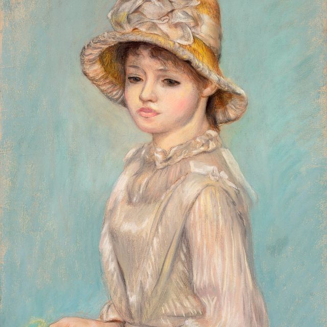 Pierre-Auguste Renoir — Молодая девушка а-ля роза