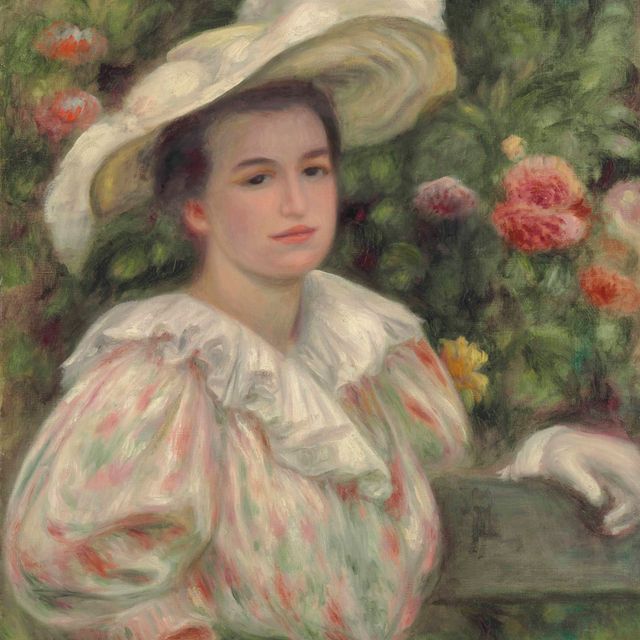Pierre-Auguste Renoir — Молодая девушка без цветов или женщина в белой шапочке