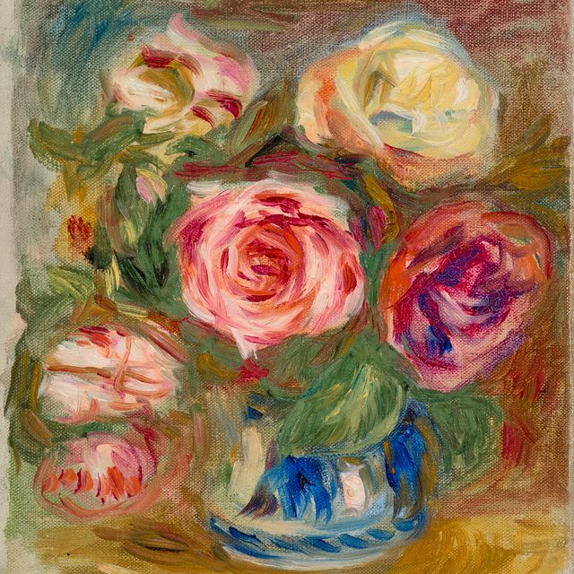 Pierre-Auguste Renoir — Ваза с розами