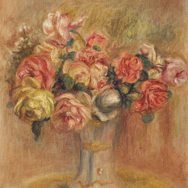 Pierre-Auguste Renoir — Розы в вазе с цветами