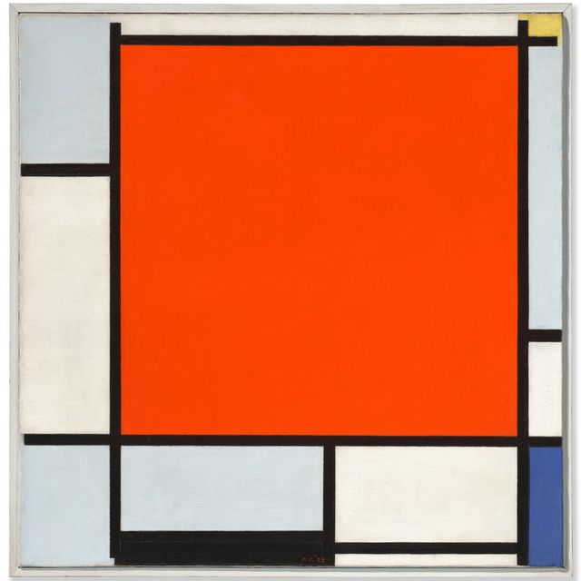 Piet Mondrian — Композиция с большой красной плоскостью, голубовато-серой, желтой, черной и синей