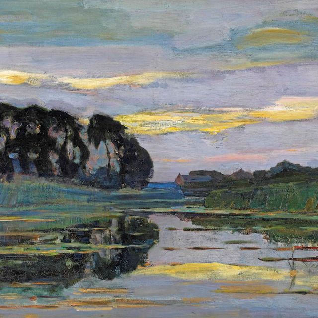 Piet Mondrian — Усадьба на Гейне, укрытая высокими деревьями и небом с прожилками