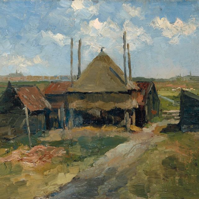 Piet Mondrian — Стога сена и фермерские сараи в поле