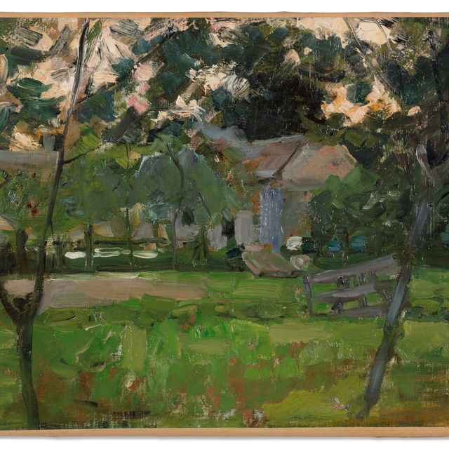 Piet Mondrian — Буренерф в хет-Гой-гефланкирд-дор-джонге-бумпьес (Фермерский двор в Хет-Гой, окруженный молодыми деревьями)