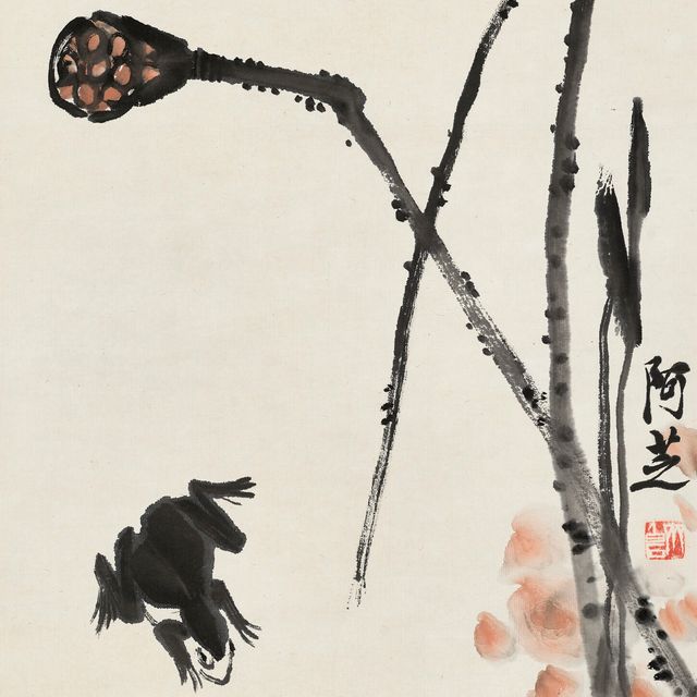 Qi Baishi — Лотос и лягушки