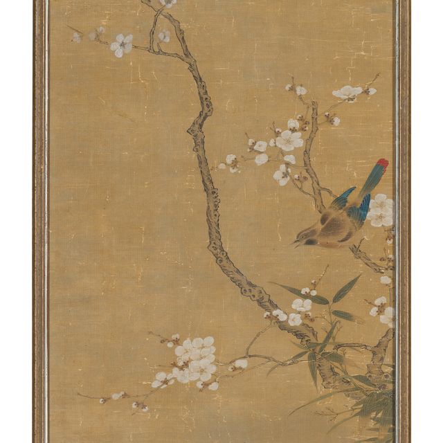 Qiu Ying — Птица на ветке