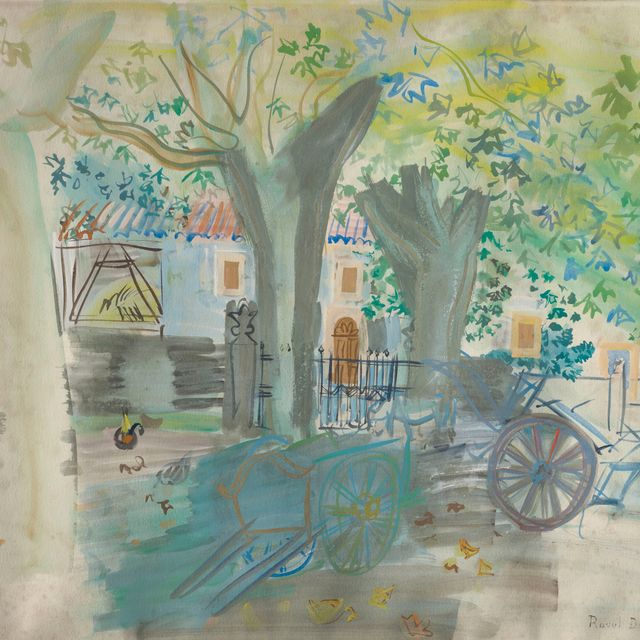 Raoul Dufy — Cour de ferme aux deux charettes