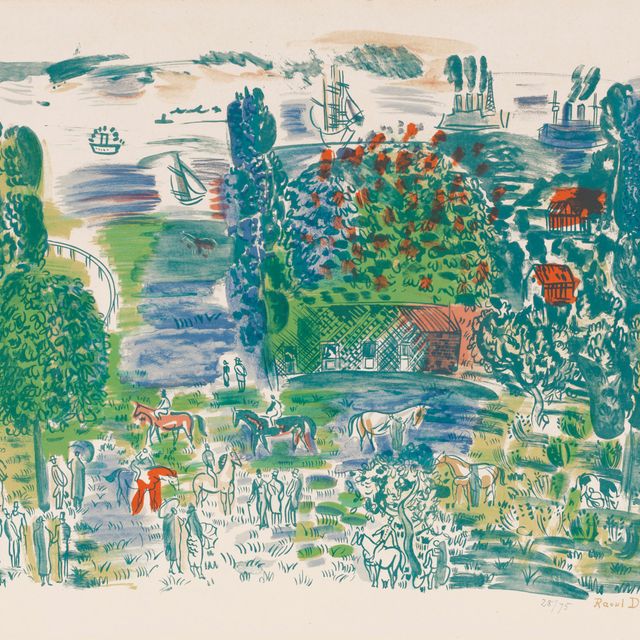 Raoul Dufy — Avant les courses, Deauville ou Le Paddock, from Centenaire Mourlot