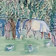Raoul Dufy — Les écuries à Pont-l'Évêque