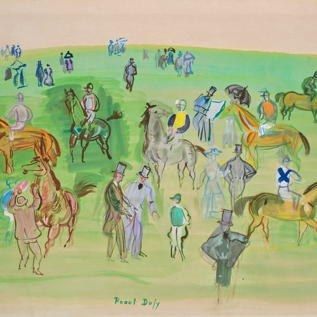 Raoul Dufy — Chevaux et Jockeys sur la pelouse