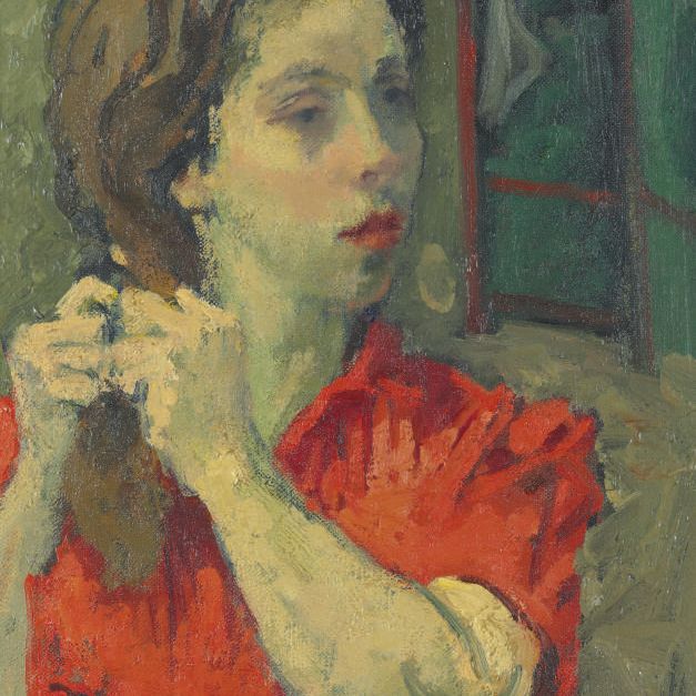 Raphael — Young Woman Braiding Her Hair