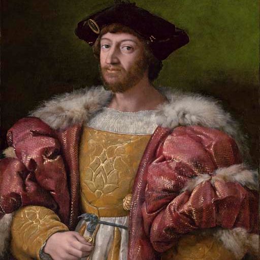 Raphael — Portrait of Lorenzo de' Medici, Duke of Urbino (1492-1519), three-quarter-length, holding a gold box
