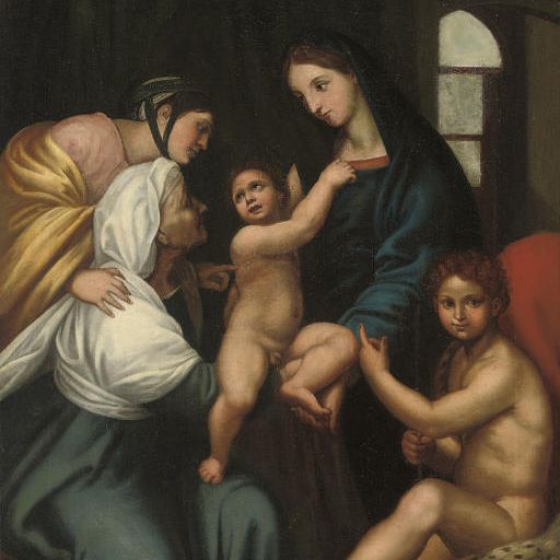 Raphael — The Madonna and Child with the Infant Saint John the Baptist, Saint Elizabeth, and Saint Catherine