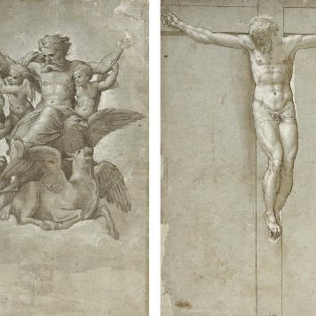 Raphael — The Vision of Ezekiel ( recto ), Christ on the Cross ( verso )