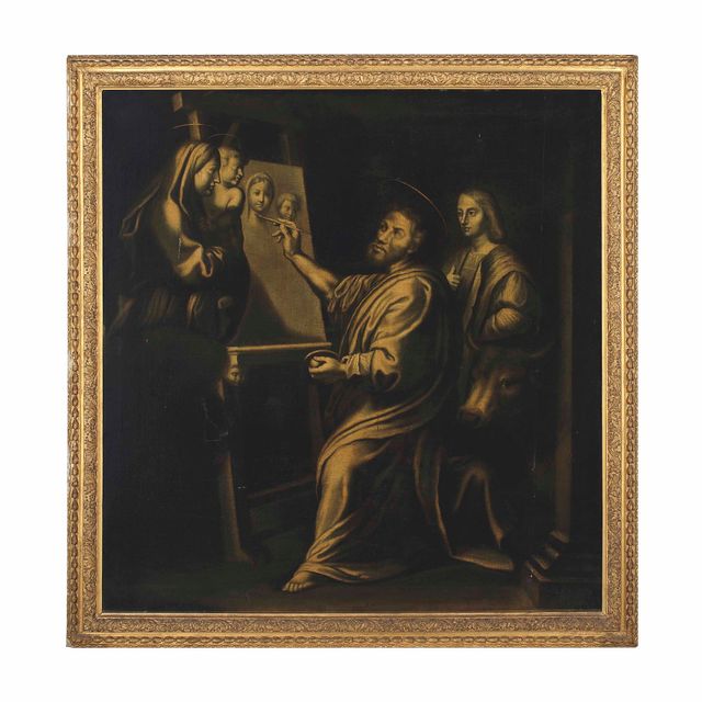 Raphael — Saint Luke painting the Madonna, en grisaille