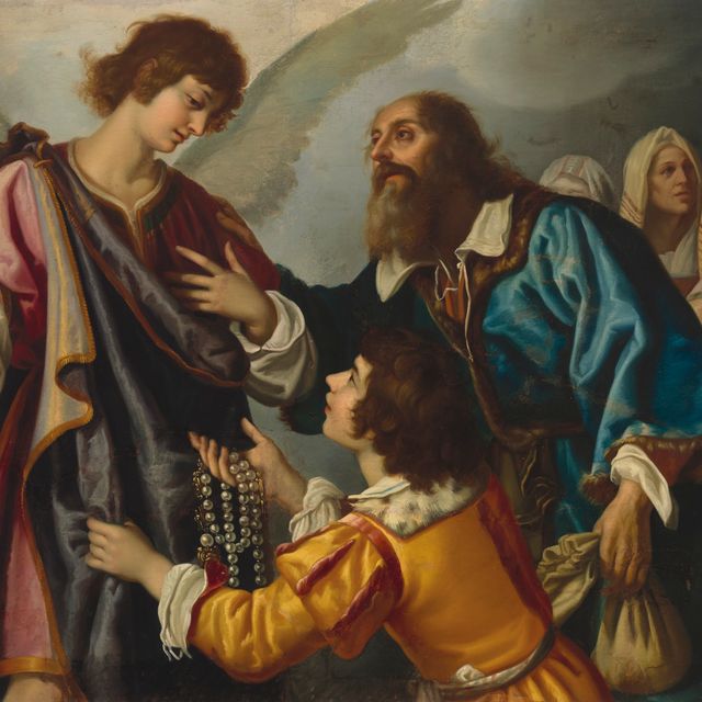 Raphael — The angel Raphael refusing the gifts offered by Tobias