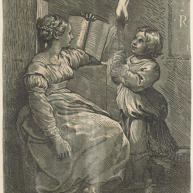 Raphael — A Sybil with a Child holding a Torch (B. 6; cf. Servolini 2)