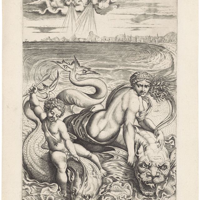 Raphael — Venus and Cupid on Dolphins