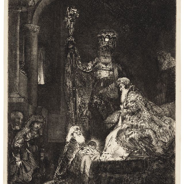Rembrandt van Rijn — Представление в храме в темной манере