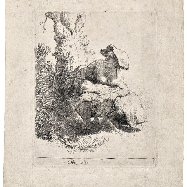 Rembrandt van Rijn — Женщина, готовящая воду