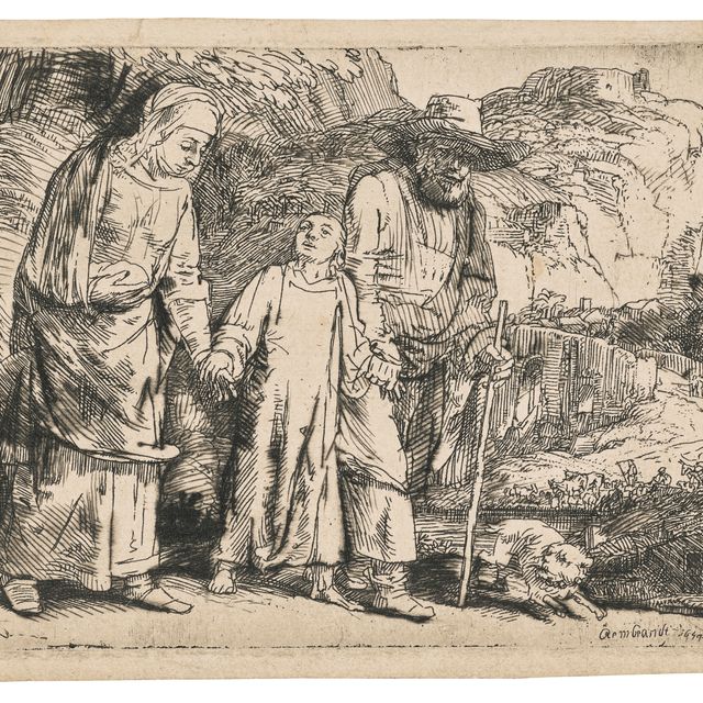 Rembrandt van Rijn — Христос возвращается из храма со своими родителями