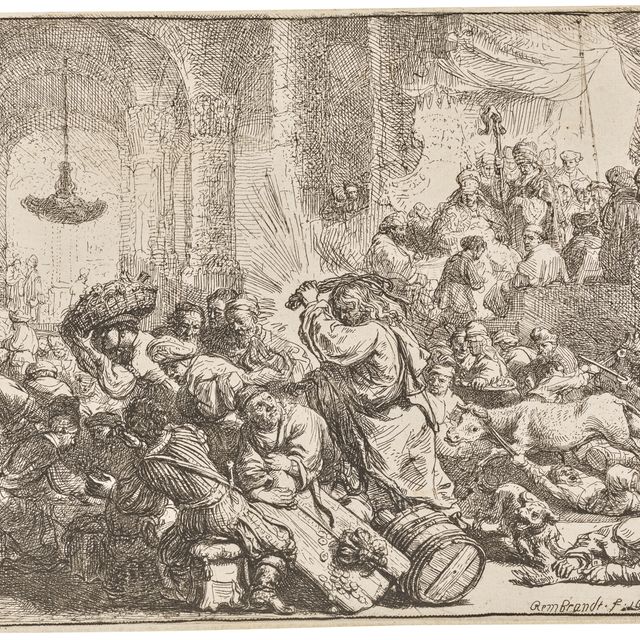 Rembrandt van Rijn — Христос изгоняет менял из храма