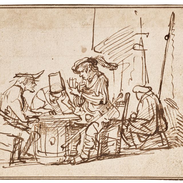 Rembrandt van Rijn — Люди, путешествующие по картам, являются авторами единого стола для посетителей