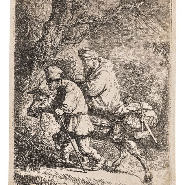 Rembrandt van Rijn — Полет в Египет: маленькая тарелка