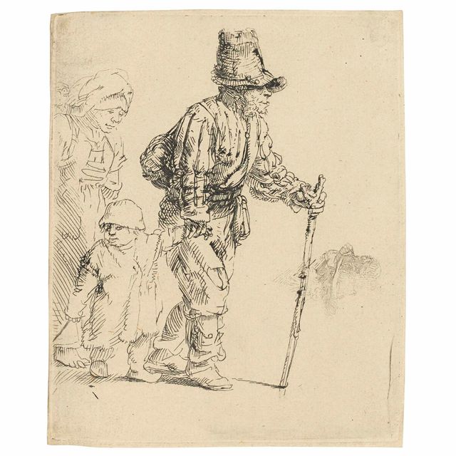 Rembrandt van Rijn — Крестьянская семья в пути (Б., Зал. 131; Задний 259; Нью-Гольштейн 266)