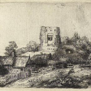 Rembrandt van Rijn — Пейзаж с квадратной башней (В., Зал. 218; Н. 245)