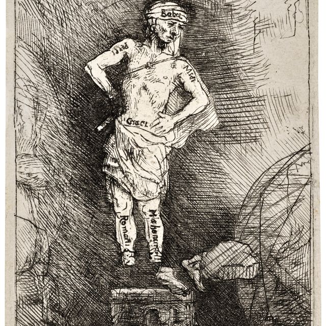 Rembrandt van Rijn — Изображение, увиденное Навуходоносором, взято из четырех иллюстраций к книге Манассии Бен Израэля "Славная пьедра".