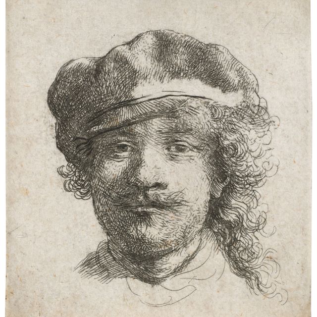 Rembrandt van Rijn — Автопортрет в мягкой шапочке: анфас, только голова