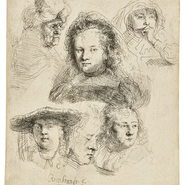 Rembrandt van Rijn — Исследования головы Саскии и других
