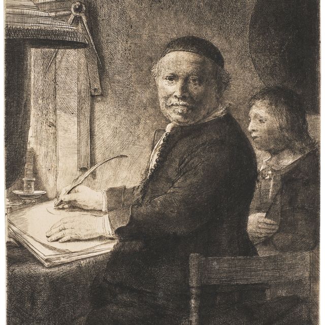 Rembrandt van Rijn — Ливен Виллемс. ван Коппенол, мастер письма: Тарелка меньшего размера.