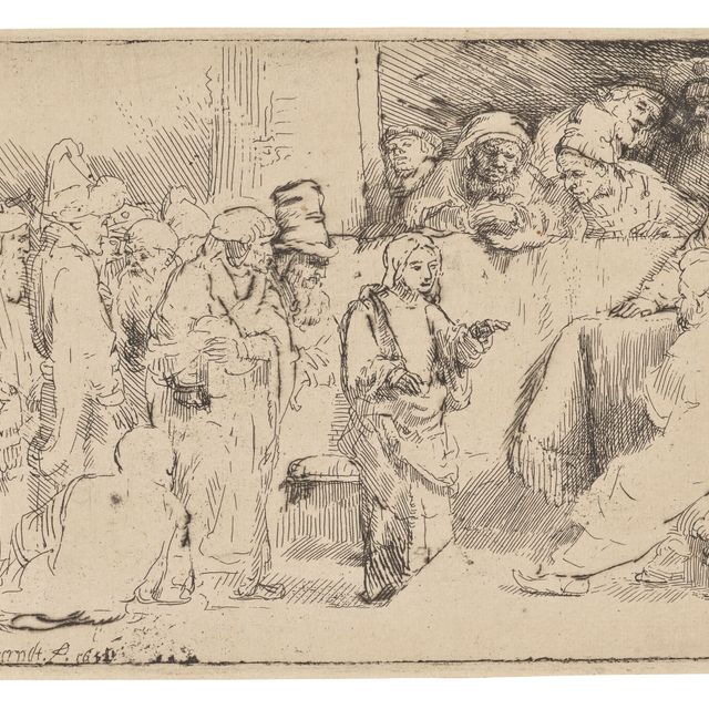 Rembrandt van Rijn — Христос спорит с врачами: набросок